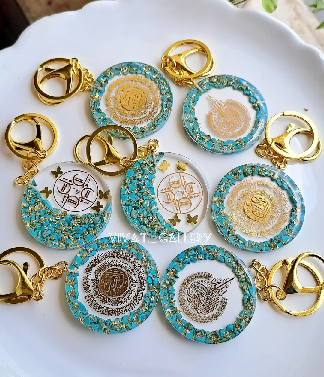 ست آویز ماشین و سرسویچی با سنگ فیروزه