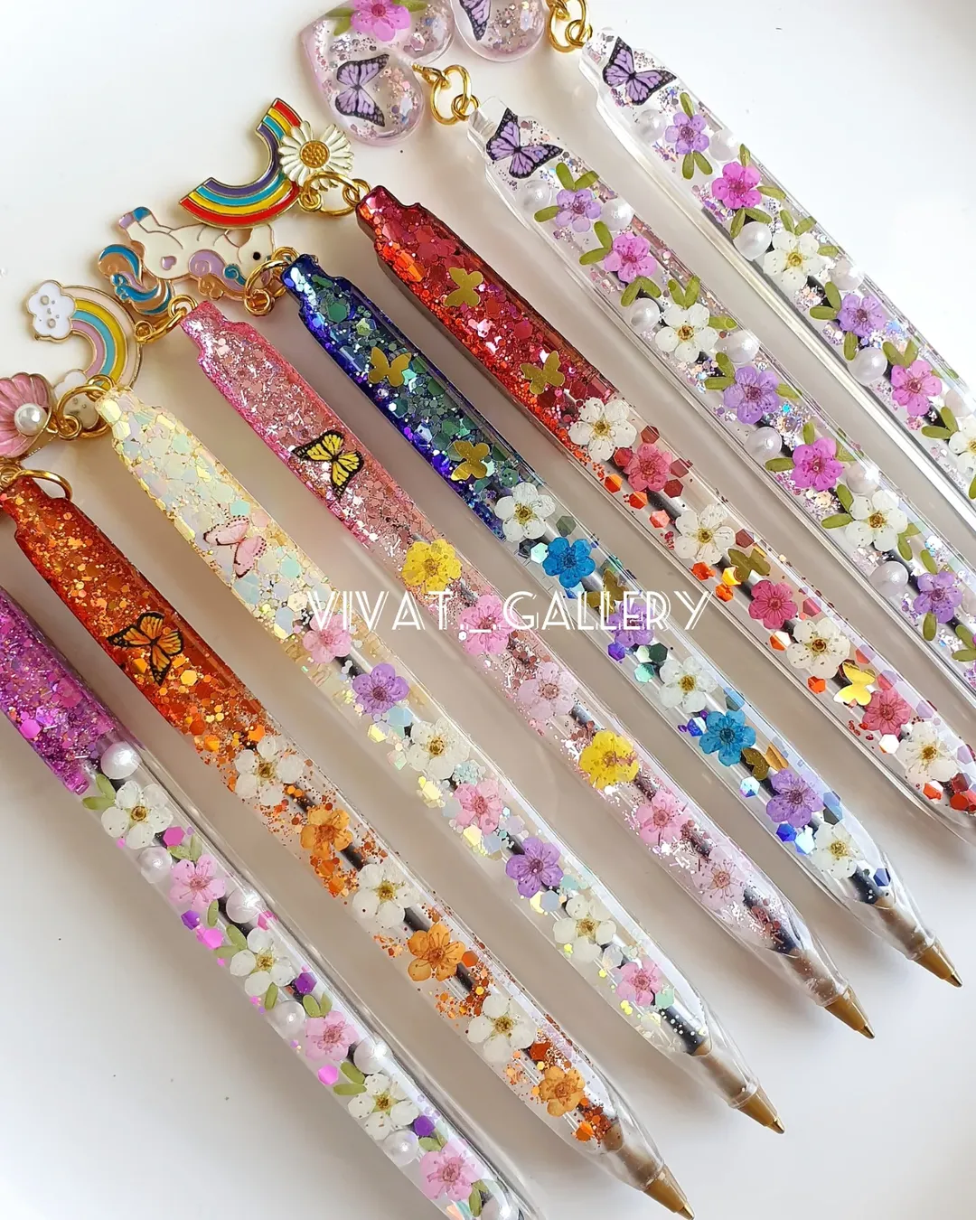 خودکار رزینی با گل طبیعی اسپیره