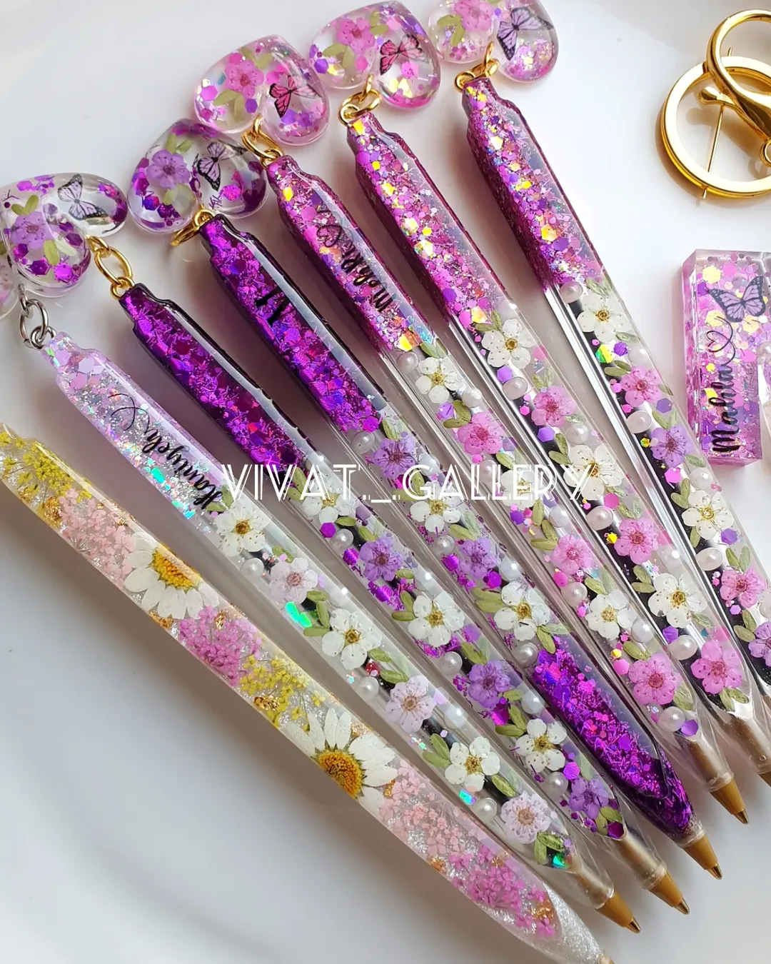 خودکار رزینی با گلهای طبیعی